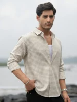 Beige  Checks Shirt