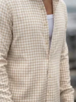 Beige  Checks Shirt - Image 5