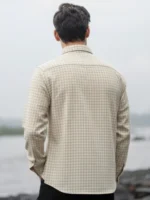 Beige  Checks Shirt - Image 6