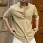 Beige Corduroy Buttondown Shirt