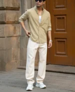 Beige Corduroy Buttondown Shirt - Image 7