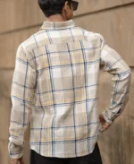 Beige Lightweight Structure Checks Shirt - Image 7