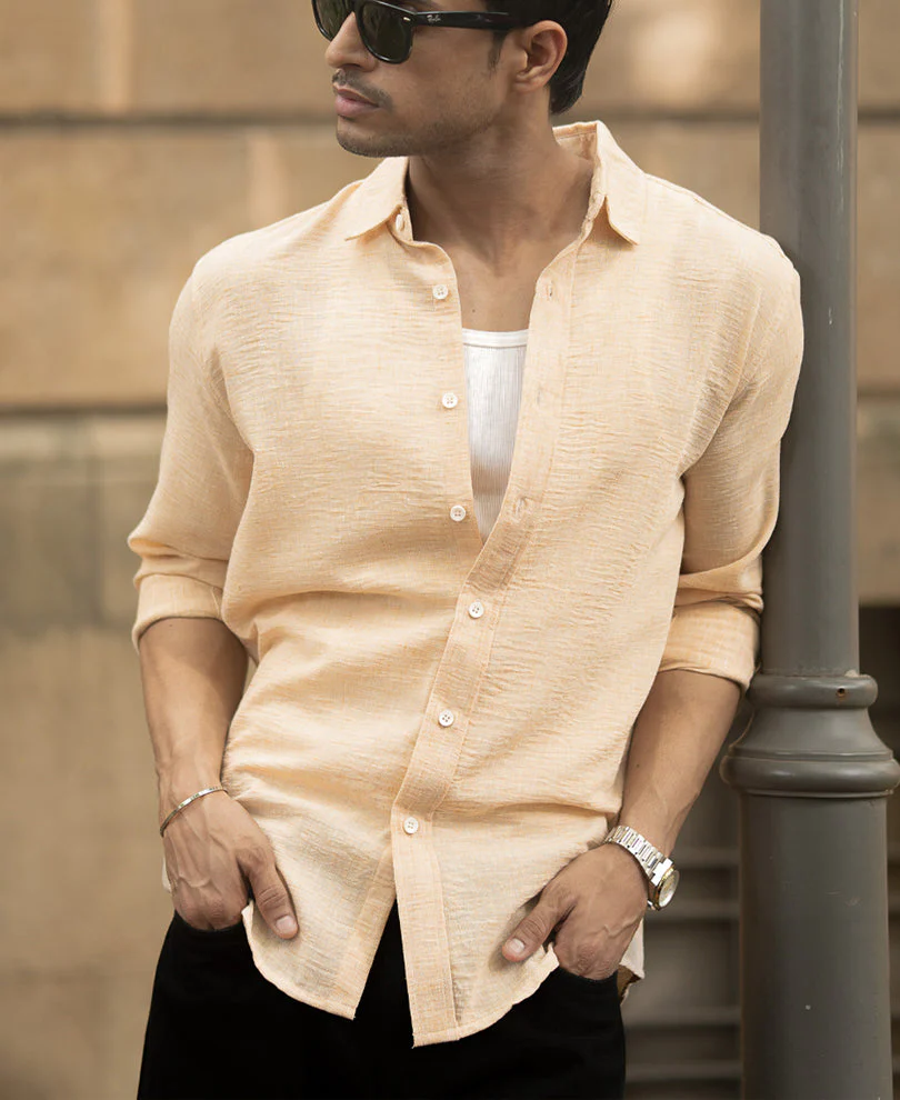 Beige Lightweight Structured Shirt2 Beige Lightweight Structured Shirt - Image 1