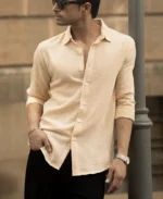 Beige Lightweight Structured Shirt - Image 4