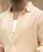 Beige Lightweight Structured Shirt - Image 6