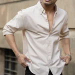 Beige Microchecks Oxford Shirt