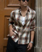 Beige Washed Checks Shirt - Image 3