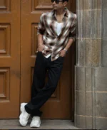 Beige Washed Checks Shirt - Image 9