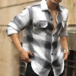 Black And White Checks Overshirt