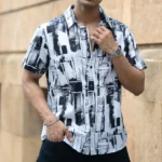 Black And White Light Weight Printed Shirt