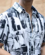 Black And White Light Weight Printed Shirt - Image 4