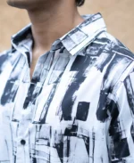 Black And White Light Weight Printed Shirt - Image 5