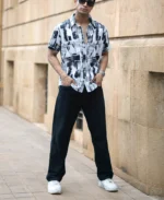 Black And White Light Weight Printed Shirt - Image 7