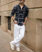 Black Brushed Checkrd Shirt - Image 7