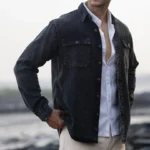 Black Charcoal Washed Denim Shirt