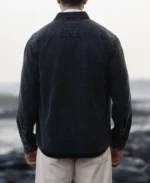 Black Charcoal Washed Denim Shirt - Image 7