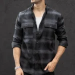 Black Brushed Checkrd Shirt