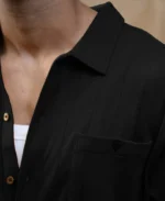 Black Double Pocket Knit Shirt - Image 6