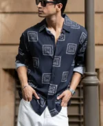 Black Lightweight Printed Shirt - Image 4