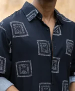 Black Lightweight Printed Shirt - Image 6