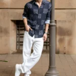 Black Lightweight Printed Shirt