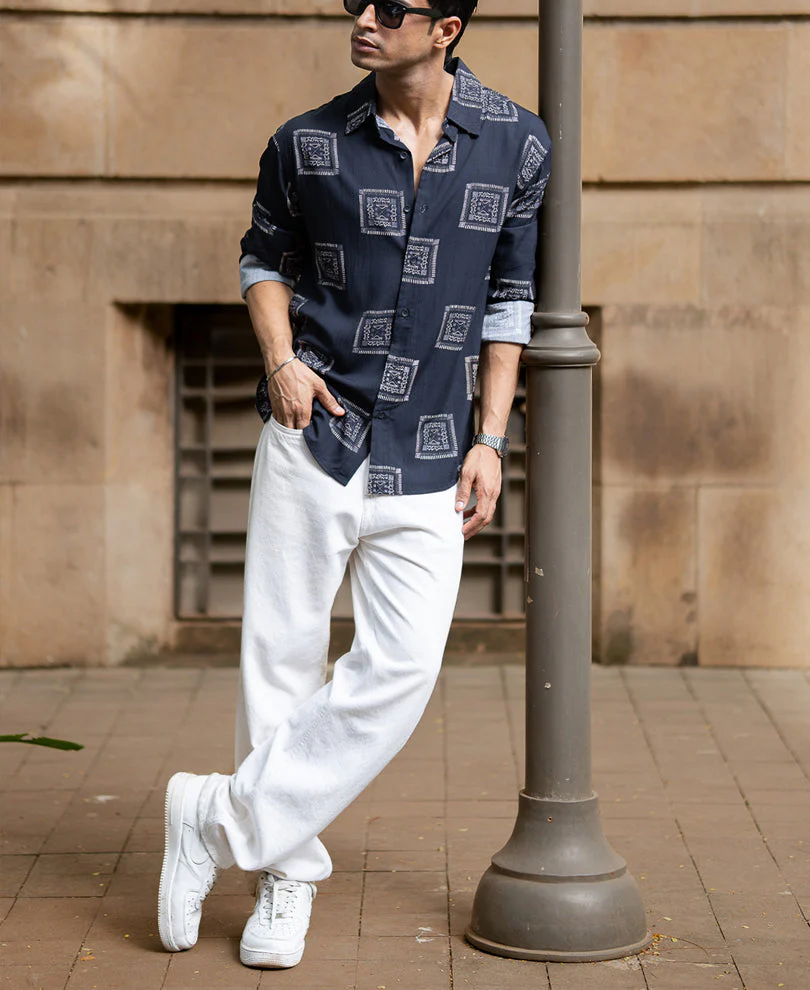 Black Lightweight Printed Shirt6 Black Lightweight Printed Shirt - Image 1