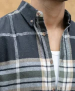 Black Macro Checks Button Down Shirt - Image 2