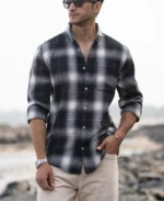 Black Structured Button Down Shirt - Image 4