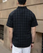 Black Structured Checks Shirt - Image 3