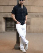 Black Structured Checks Shirt - Image 2