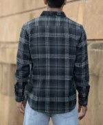 Black Structured Checked Shirt - Image 3