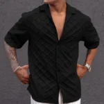 Black Structured Oversized fit Half Sleeves Shirt