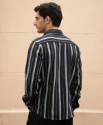 Black Structured Stripe Shirt - Image 3
