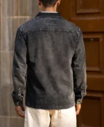 Black Washed Denim Polo Shirt - Image 3