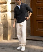 Black Washed Denim Polo Shirt - Image 2