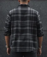 Black and Grey Checked Regular Fit Overshirt with Full Sleeve - Image 6