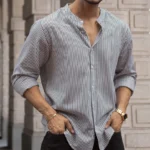 Black and White Stripes Full Sleeves Shirt