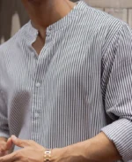 Black and White Stripes Full Sleeves Shirt - Image 4