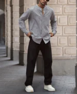 Black and White Stripes Full Sleeves Shirt - Image 6