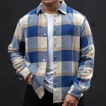 Blue And Off White Checked Regular Fit Full Sleeves Shirt
