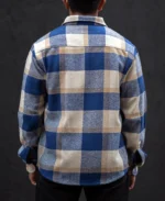 Blue And Off White Checked Regular Fit Full Sleeves Shirt - Image 3