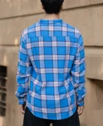 Blue Brushed Full Sleeves Checks Shirt - Image 3