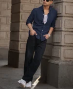 Blue Corduroy Regular Fit Full Sleeves Shirt - Image 2