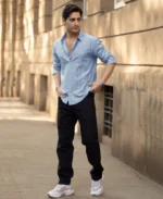 Blue Cotton Oxford Stripe Shirt - Image 2