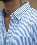 Blue Cotton Striped Buttondown Shirt - Image 4