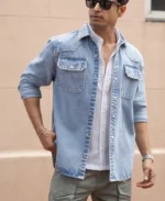 Blue Denim Regular Fit Full Sleeves Shirt - Image 8