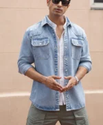 Blue Denim Regular Fit Full Sleeves Shirt - Image 7