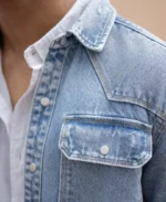 Blue Denim Regular Fit Full Sleeves Shirt - Image 5