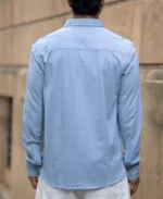 Blue Knitted Button Down Shirt - Image 3