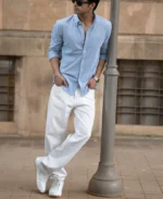 Blue Knitted Button Down Shirt - Image 2